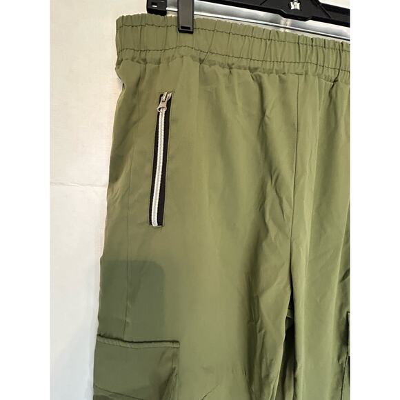 Men's XXL Olive Jogger Pants EUC Zipper Cargo Cotton Blend - Picture 4 of 5
